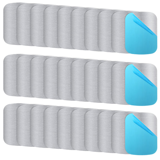 Bewudy 30 Self-Adhesive Metal Plates, Replacement Metal Plates Set, Metal Plates for Phone Case, Metal Plate for Car Metal Plates Square Metal Plates for Adhesive Base for Magnets (6.5 X 4.5CM)