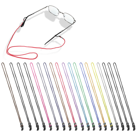 TIESOME 20Pcs Multicolored Eyeglasses Strap, Adjustable Eyeglass Chain Lanyard Eyewear Retainer Silicone buckle Sunglasses Reading Glasses Holder Strap Nylon Glasses Cord for Sunglasses Men Women