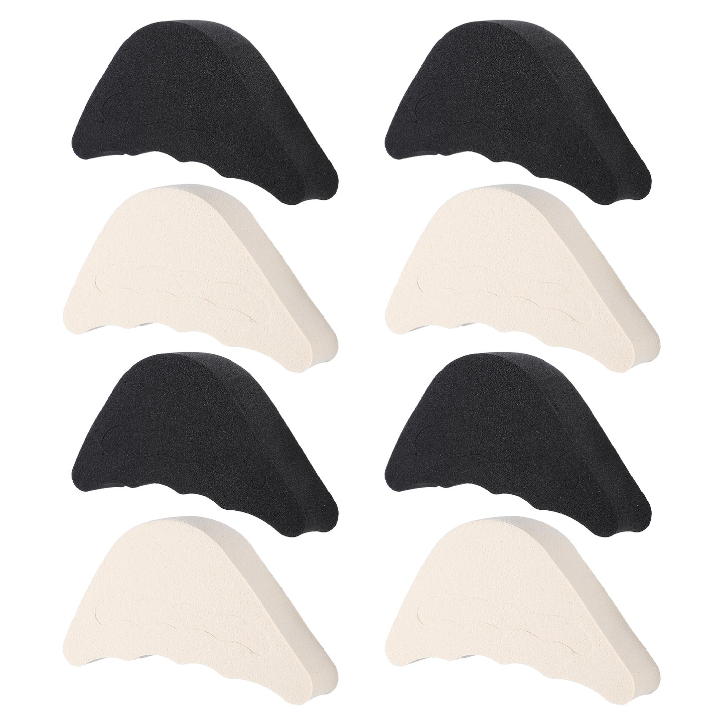 TIESOME 4 Pairs Shoe Toe Fillers, Adjustable Toe Inserts for Shoes, Half Size Down Insoles for Women & Men, Prevents Slippage (Beige & Black, 2.64 x 0.55 in)