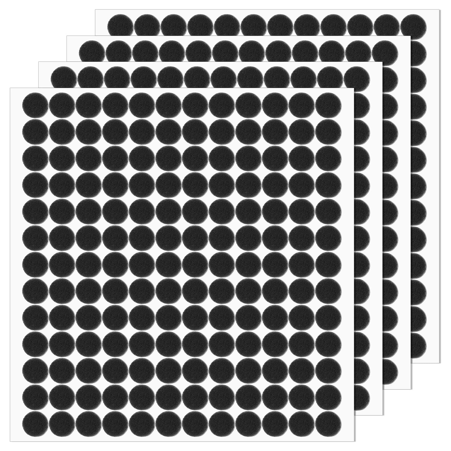 TIESOME 624Pcs Small Felt Pads for Coasters Bottom Dots, 0.39 Inch Self Adhesive Round Felt Pads Cabinet Door Bumpers Cushion Dots Furniture Pads Floor Protectors for Chair Legs Floors, Black