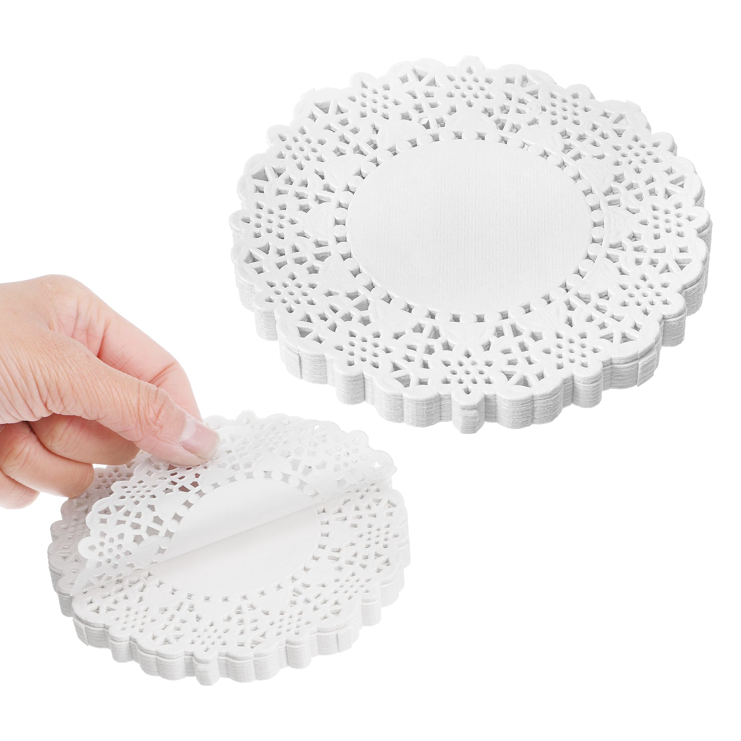 XLIUAX 280 Pack White Lace Paper Doilies, 4.5 Inch Round Paper Doilies Disposable Placemats for Wedding Birthday Cakes Desserts Tableware Food Decoration