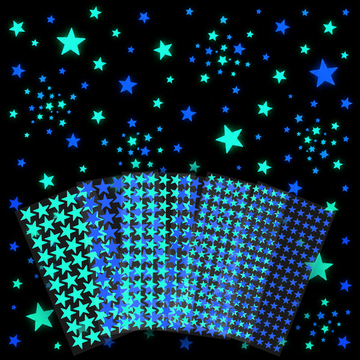 SHENLIU 6 Sheets Glow in The Dark Stars Stickers for Ceiling(Star)
