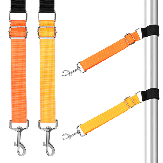 HJZHII 2 PCS Pet Dog Grooming Arm Accessories, Stable Pets Grooming Loops Extender Adjustable Extension Strap Groomers Helper Restraint Leashes for Dog Bathing Trimming(Yellow,Orange)