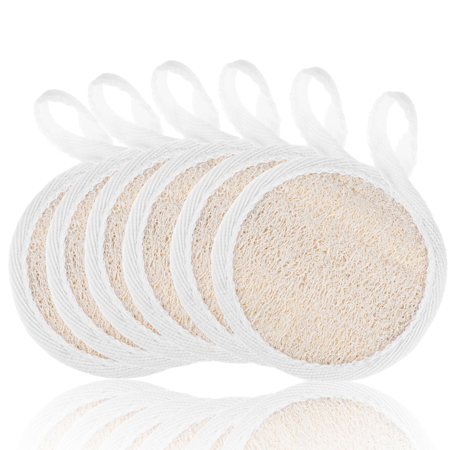 TIESOME Natural Loofah Facial Scrub Pads, 6 Pack Exfoliating Face Scrubber Made from Organic Luffa for Women and Men