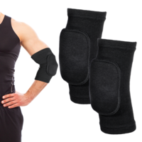 cobee 1 Pair Tandem Volleyball Elbow Pads, Arm Brace Ventilate Sport Elbow Protector Strap, Black Elbow Pads Arm Pads With Padded Soft Support Cushion for Men And Women