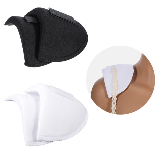 TIESOME 2 Pairs Shoulder Pads, Thickening 1.5cm Foam Shoulder Pads for Women Clothing Breathable Set-in High Low Shoulders Pad for Sloping High Low Shoulders Blazer Suit T-Shirt (White+Black)