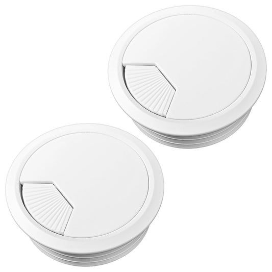 MBAIYO 2Pcs White Desk Grommet, 6cm/2.4 Inch Desk Hole Cover for Cables Cord Organizer White Grommet for Home Office
