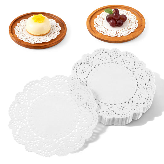 LXUEJIE 200 Pcs Paper Doilies, 3.5 Inch Lace Round Disposable Placemats, White Doilies for Plates For Tables, Dessert Trays, Party Craft, Wedding & Birthday Cake Decorations