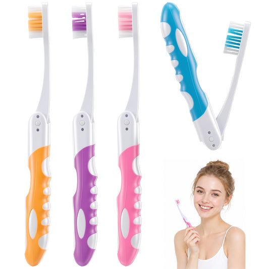 HJZHII 8 Pcs Travel Toothbrush Set, Portable Foldable Toothbrush Soft Travel Toothbrush Mini Foldable Toothbrushes for Travels Camping Hiking Daily Use