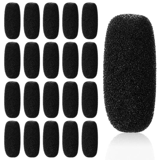 HJZHII 20 PCS Mini Foam Microphone Windscreen Covers, High Density Lapel Headset Microphone Windscreen Foam Cover Mic Headset Cover Mics Replacement Kit for Lavalier Microphones Noise Reduction