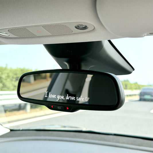 LXUEJIE 12 Pcs Car Mirror Stickers, I Love You Drive Safe Sticker for Side Mirror Rearview Window Windshield Bumper, Cute Vinyl Decals for Cars, Tumblers, Funny Car Accessories (4 Colors)