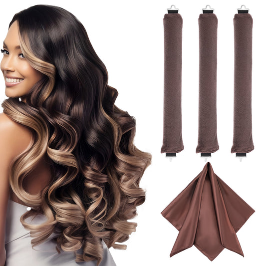 AOZUO Heatless Hair Curler, Overnight Blowout Curls Rods with Square Head Scarf to Sleep in Reusable No Heat Curling Headband with Hook for Women Long Short Straight Curly All Hair Type