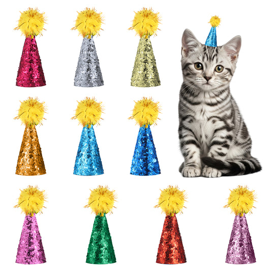 LXUEJIE 10 Pcs Party Hats for Stuffed Animals, Mini Party Hat for Stuffeds Animal, Birthday Hats for Stuffed Animal Figures, Colorful Cone for Toy Animals Figures Birthday Decorations Costume Access