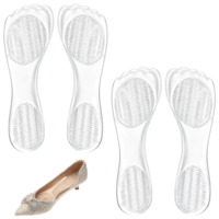 LIQWEI 2Pairs Gel Shoe Inserts for Women, Gel High Heels Cushion Insoles, Non-Skidding Hight Heel Insert Weight Shifting, Heel Inserts for Women for High Heels for Sandals Flats Boots Pumps