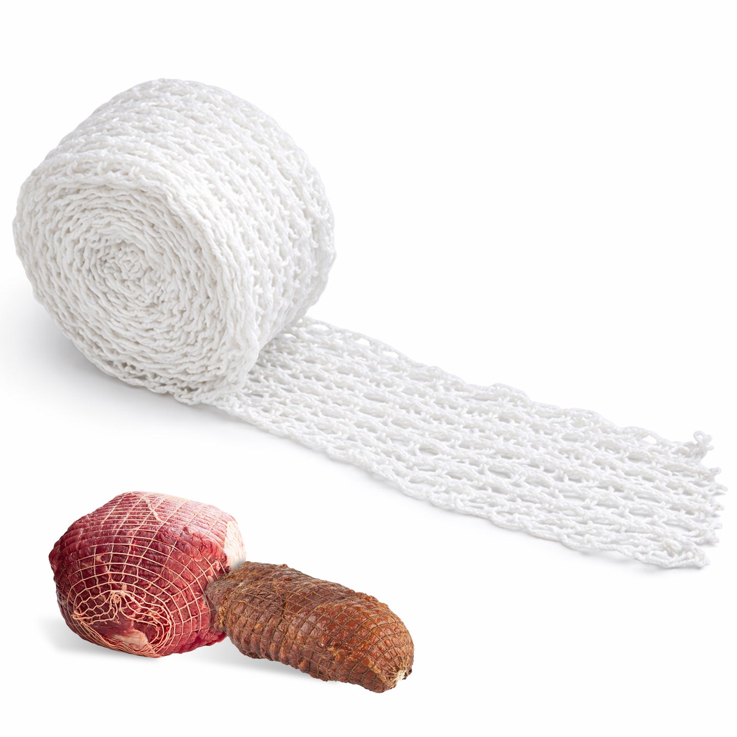JJUNW 5meters Meat-Netting Roll, Cooking Wrapping Mesh, Ham Sock Elastic Netting Elastic Smoked Meat Poultry Ham Netting Meat-Butcher Twine Net for Meat Cooking or Drying