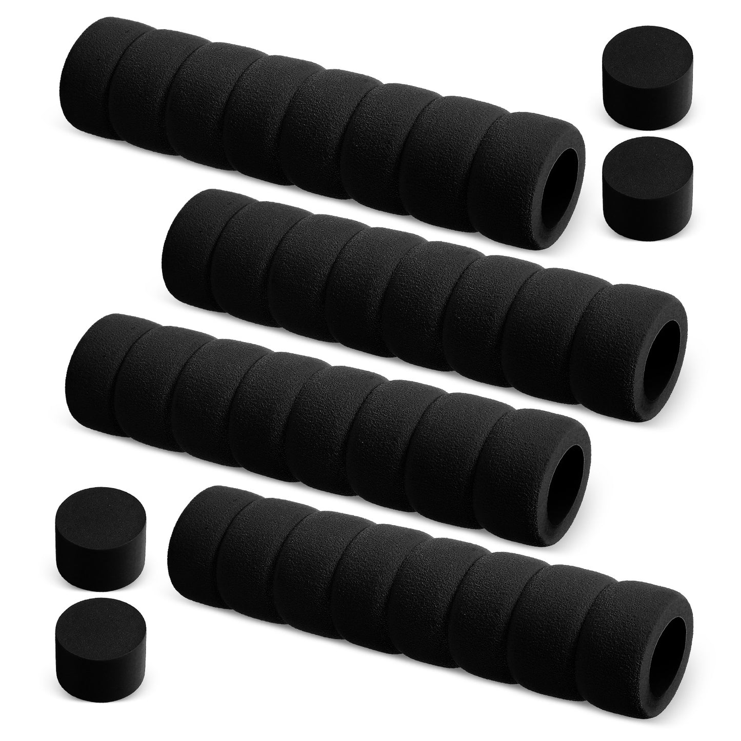 JJUNW 4 Pcs Door Handle Protective Covers, Sponge Door Protector Anti-Collision Anti-Static, Doors Handle Stopper for Restaurants Schools Rooms Most Flat/Round Doors Handles(Black)