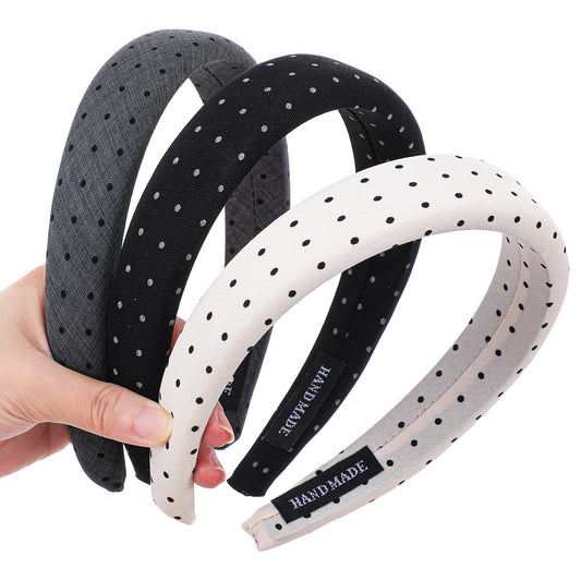 Amaxiu 3Pcs Polka Dot Headbands for Women, Non Slip Wide Padded Head Bands