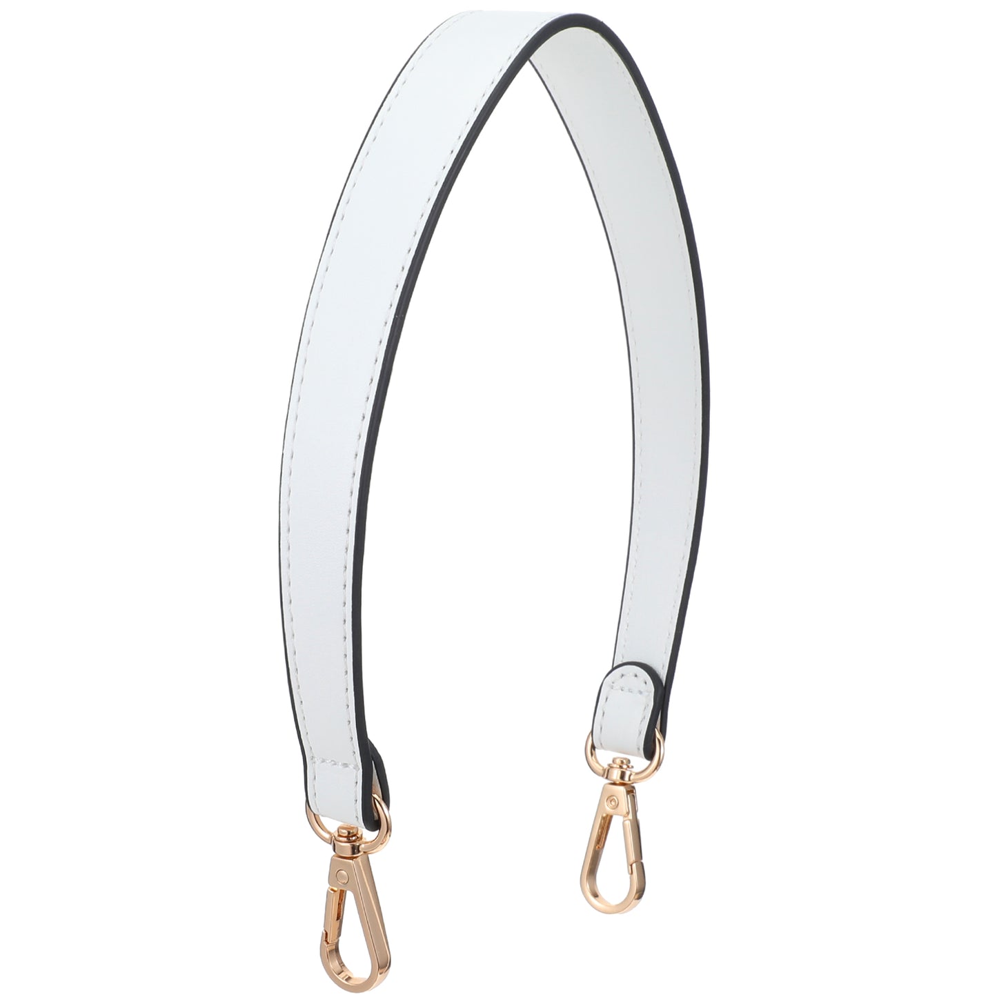 GEEHUA White Short Handbag Handle Strap, PU Leather Purse Handle 19 Inch Shoulder Bag Strap Replacement with Swivel Clasps for Wallet Tote Shoulder Bag(White)