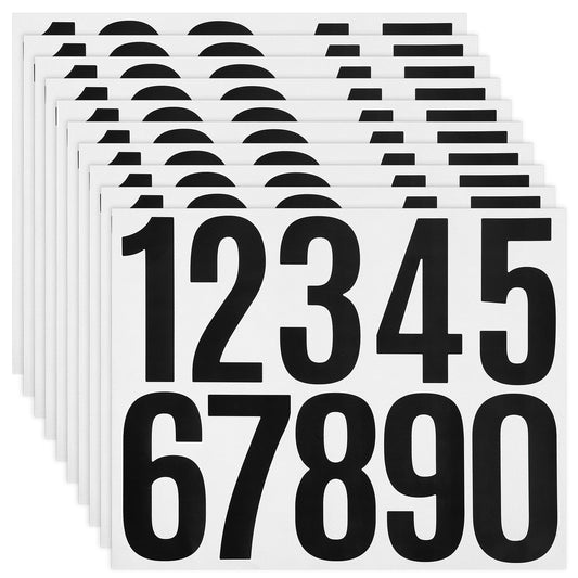Giantree 6 Sheets of Mailbox Number Stickers, 3-inch Vinyl Sticker Numbers, 0-9 Waterproof Self-adhesive Numbers for Mailboxes Signs Apartment Doors - Large Self-adhesive Signs (Black)