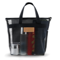 Giantree Mesh Shower Caddy Bag, Travel Storage Bag, Portable Hanging Toiletry and Bath Organizer with Zipper for Travel, Gym, Swimming, Camping, College Dorms, Beach (Black)