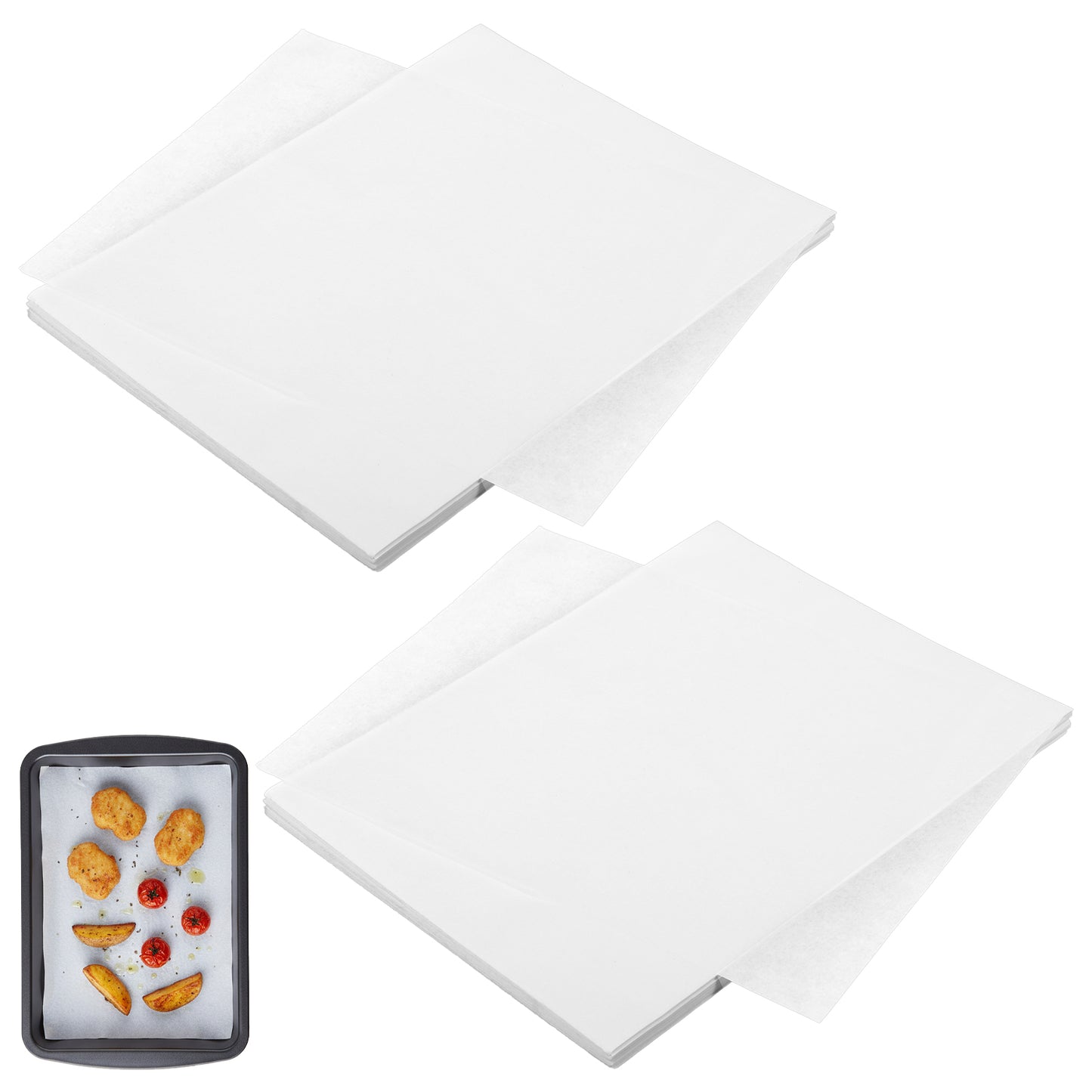 DOPENSPI 200 Pcs Precut Parchment Paper,19.6x15cm Greaseproof Paper Sheets Baking Papers Non-Stick Waterproof Greaseproof Papers for Cooking Grilling Wrapping
