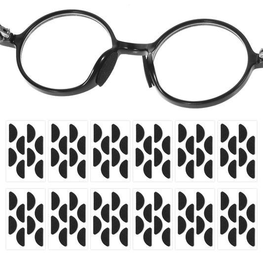 IANFAN 96 Pairs Soft Foam Eyeglasses Nose Pads, Anti-Slip Noses Pads Replaceable Self-Adhesive Nose Eye Glass Pad D-Shaped for Glasses Sunglasses Thin Eyeglasses (Black)