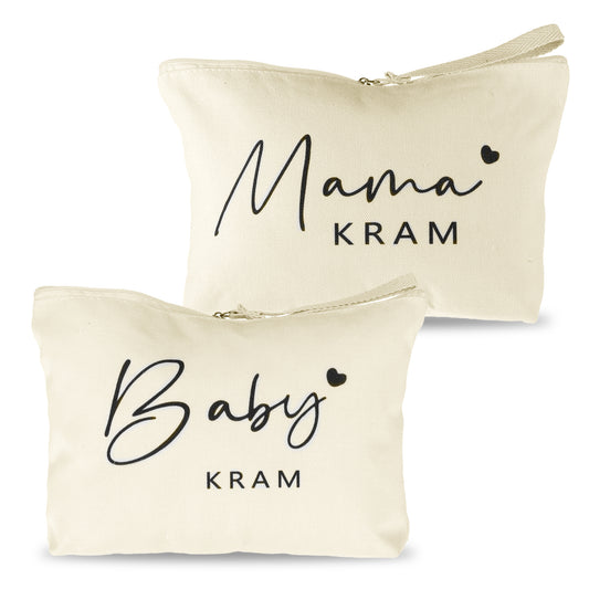 Bewudy 2 Pcs Mum to Be Gifts, New Mum Gifts Zipper Document Bag Coin Purse Canvas Bag for Pregnant Women New Mom Gift