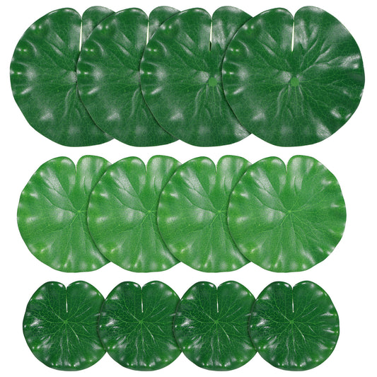 BOHUIZ 12Pcs Lily Pads for Ponds, Artificial Floating Foam Lotus Leaves Realistic Water Lily Pads Foliage Pond Decor for Pool Koi Fish Patio Aquarium Outdoor Ponds