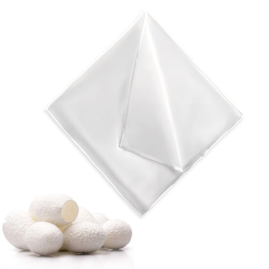 Molain Men's Pocket Square 100% Pure Silk Pocket Square Solid Color Satin Pocket Square for Men Handkerchief Suit Pocket Squares for Men(White)