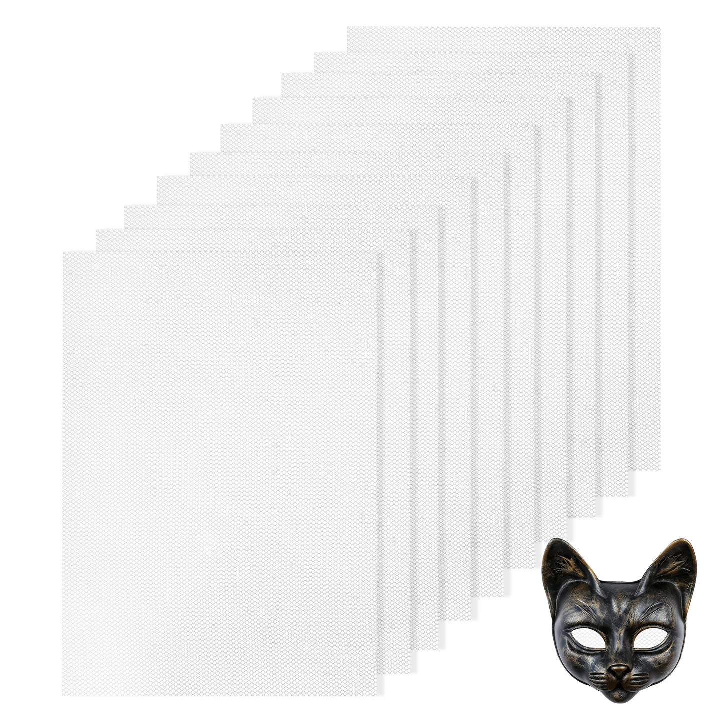 LXUEJIE 10 Sheets Fursuit Eyes Mesh, 1mm White Eye Plastic Mesh Waterproof Printable PVC Eye Mask Net for Mask Furry Cosplay Props Fursuits Handicrafts Making, 11.8 Inches x 7.8 Inches