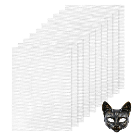 LXUEJIE 10 Sheets Fursuit Eyes Mesh, 1mm White Eye Plastic Mesh Waterproof Printable PVC Eye Mask Net for Mask Furry Cosplay Props Fursuits Handicrafts Making, 11.8 Inches x 7.8 Inches