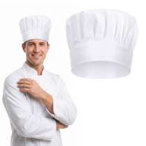 GEEHUA 2PCS Adult Chef Hat, Adjustable Kitchen Chef Hats Cooking Hat Baker Hats Cooking ChefCap for Men Women White