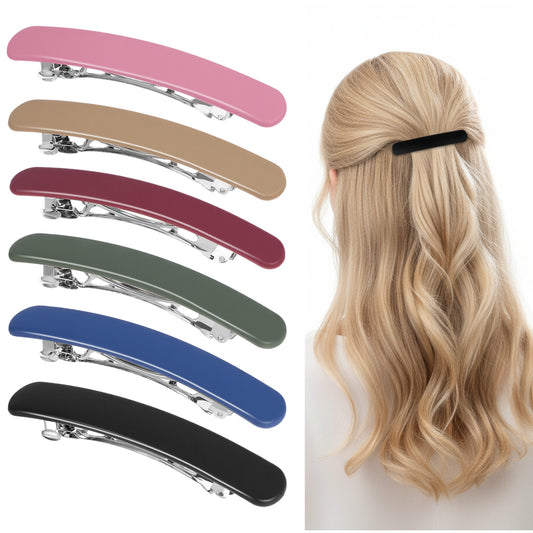 Jeffdad 6Pcs French Hair Barrettes for Women No Slip Half Up Small Hair Barrette Clips Elegant Styling for All Fine Hair