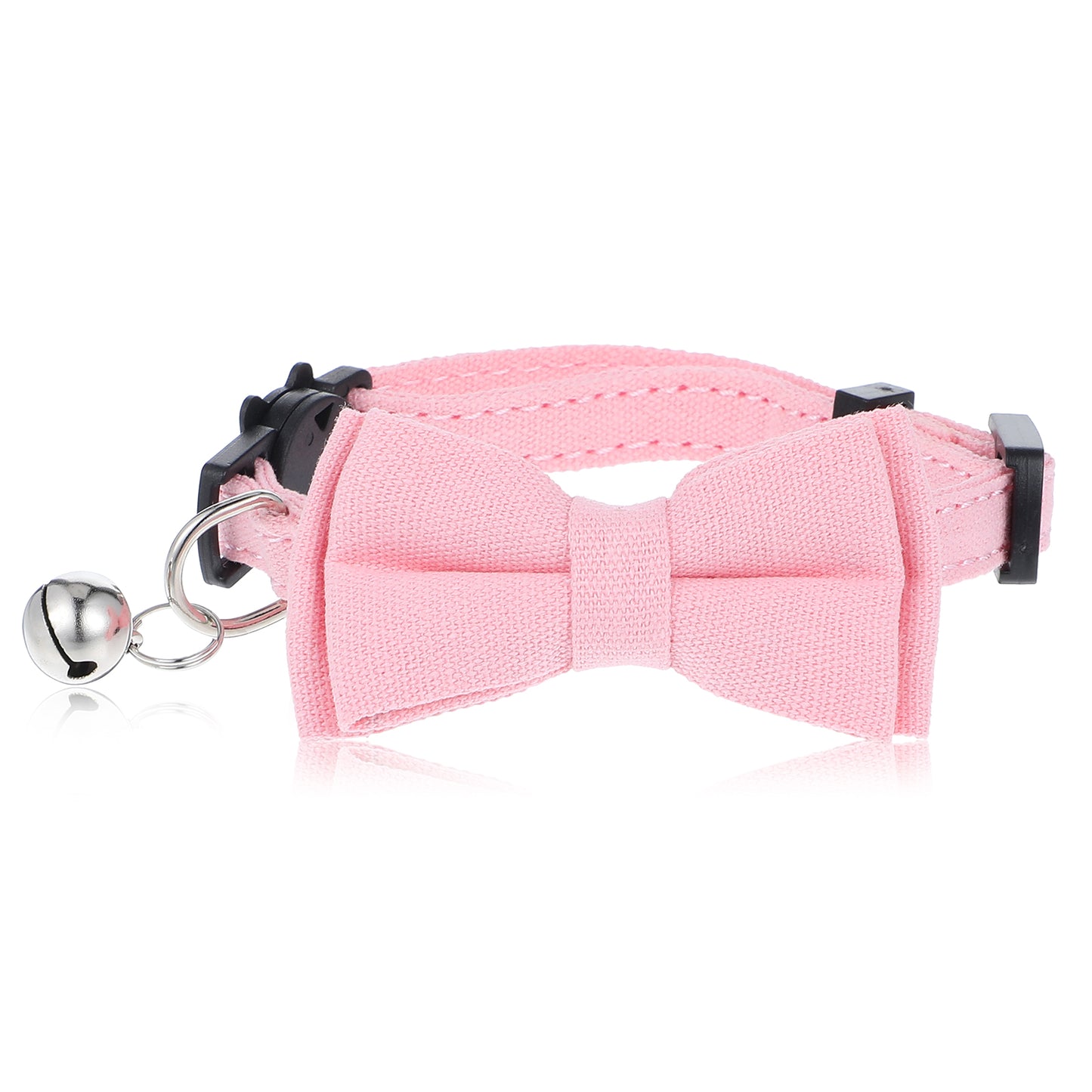 cobee 1 Pc Kitten Bow Tie Collar with Bell, Pink Girl Cat Collars Cat Collar Bow, Cat Collar Breakaway Removable Kitten Collar for Kitten Decorations, Leash Animals Dog Collars(Pink)