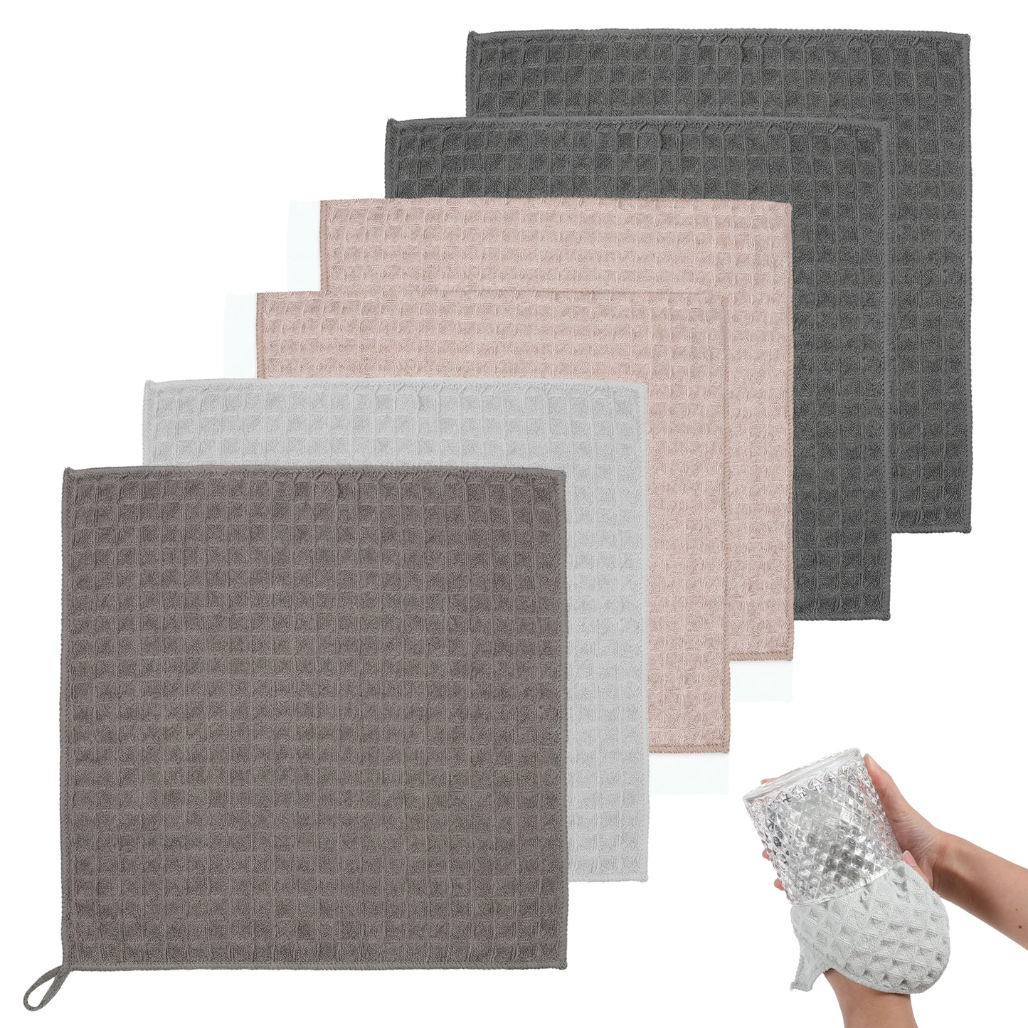 DOPENSPI 6PCS Barista Towels, 11.8" Microfibre Cleaning Towel Barista Cloth Microfibre Coffee Cloth Reusable Coffee Towels for Cafe Bar Drying Dishes Home Use