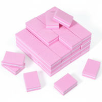 HJZHII 100 Pcs Nail Buffers Blocks, 100/180 Grit Nail Sanding Block Double Sided Nails File Buffing Block Mini Sanding Blocks for Gel Nails Salon Home Use (Pink)