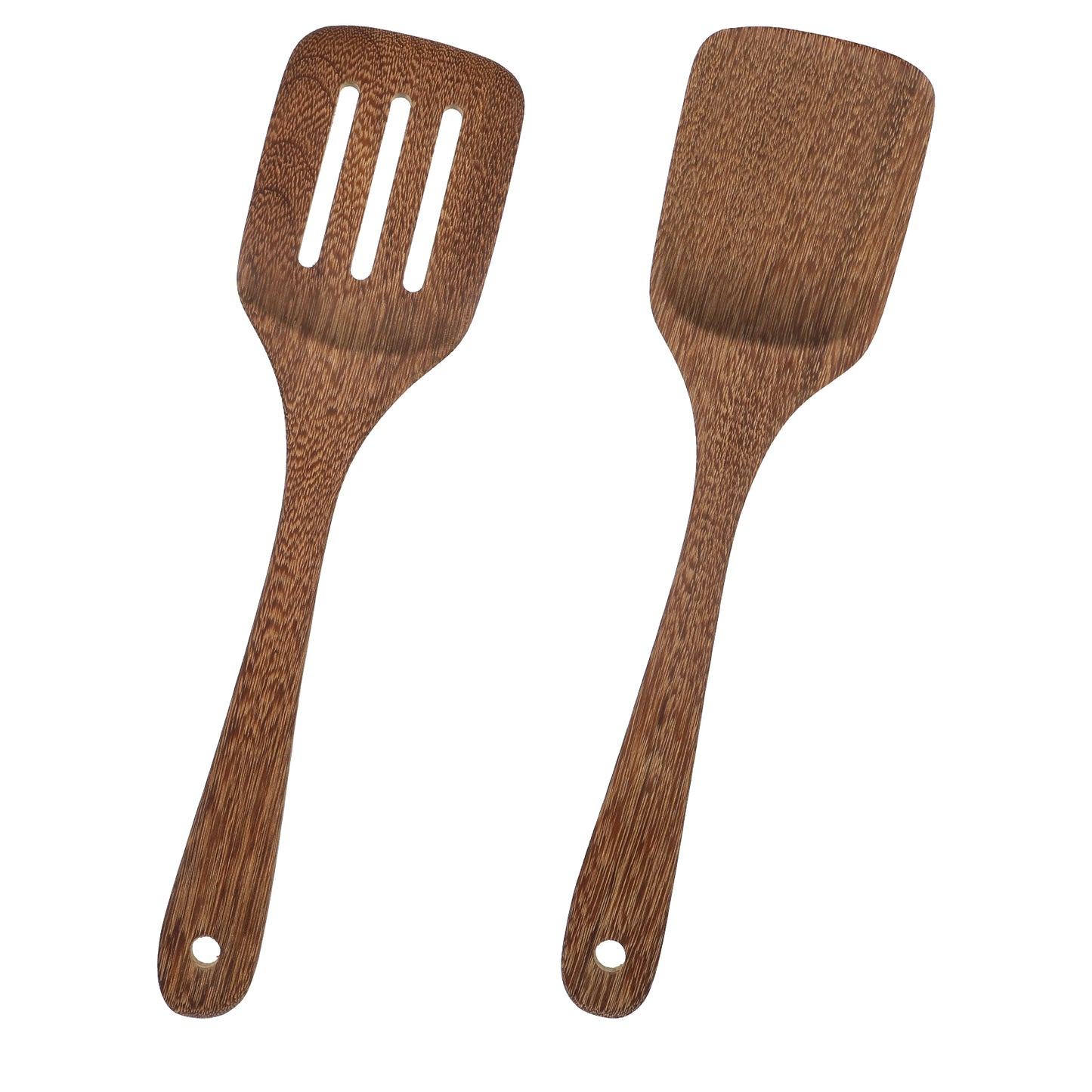 TIESOME Wood Kitchen Spatulas Set, 2 PCS Non Stick Wooden Kitchen Utensils Durable Wooden Spatula for Every Day Cooking Unique Patterns Kitchen Tools for Cooking Stirring Frying Mixing