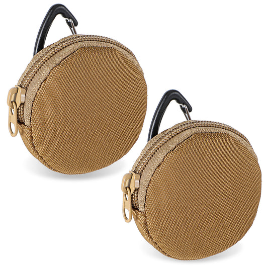 AOZUO 2 Pack Dog Treat Pouches, Small Portable Training Walking Treat Bag for Puppies with Clasp Reusable Pet Treat Container, Zipper Closure to Avoid Spilling, Travel or Outdoor Use(Khaki)
