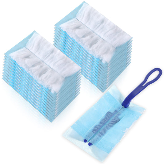 JJUNW 20Pcs Fluffy Duster Refills, Flash Dust Magnet, Dusters for Cleaning Flash Dust Magnet Long Handle, Disposable Duster Heads for Cleaning Furniture, Office, Blinds, Car Dashboard, Keyboard