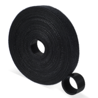 HJZHII 2PCS Double-Sided Hook and Loop Straps, 1/2in x 16.4ft Self-Gripping Straps Heavy Duty Hook and Loop Strips Reusable Quick Wrap Cable Straps Wrap Fasteners for Home Office Work(Balck)
