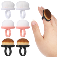 HJZHII 6 Pcs Dust Brush for Nails, Nail Dust Cleaning Brush Ring Nail Brush Duster Soft Nail Brushes Nail Scrubber Brushes Nail Duster Tools for Manicure and Pedicure Black White Pink