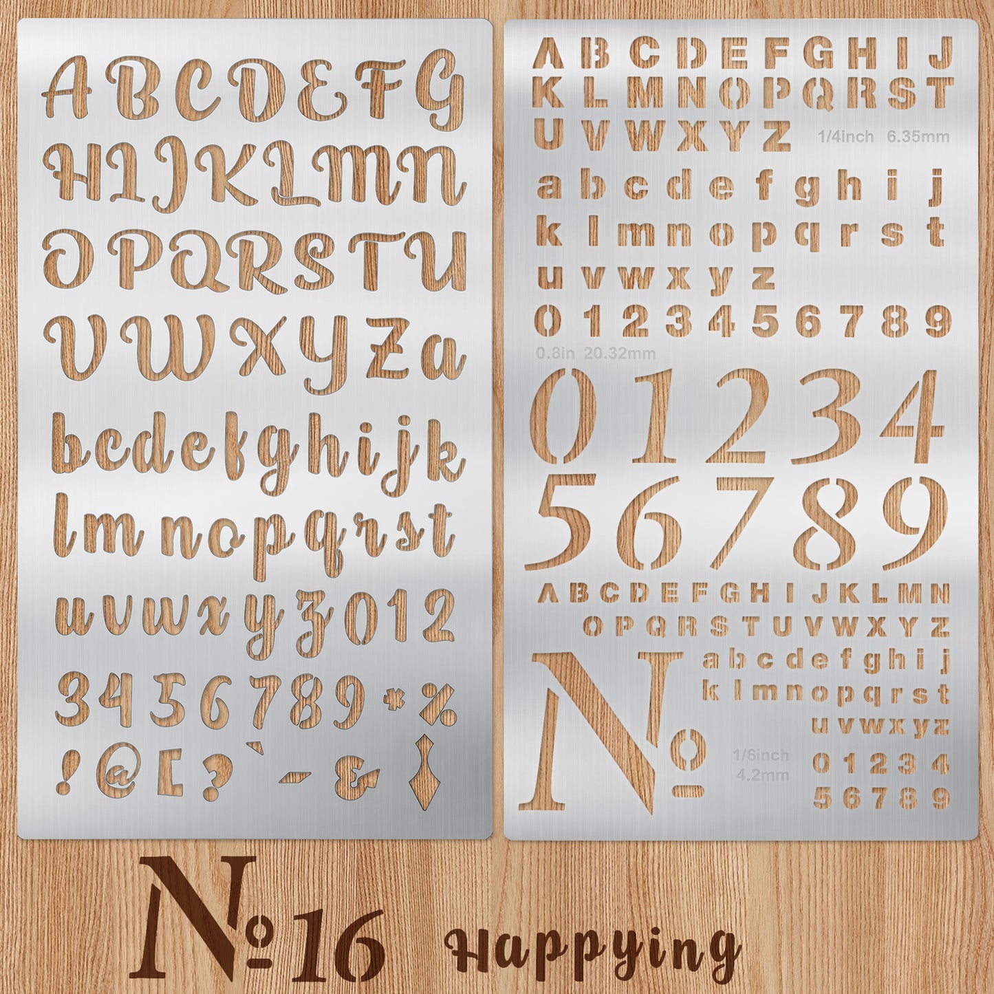 LXUEJIE Metal Letter Stencils, Letter Number Engraving Stencils, Reusable Alphabet Templates Small Alphabet Stencil for Pyrography Wood Burning Journaling Crafts Art
