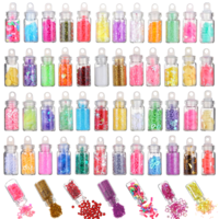 HJZHII 48 Colors Glitter Set, DIY Nailter Arts Glitter Extra Fine Glitter Mixed Face Body Hair Eye Lip Gloss Makeup Glitter for Holiday Makeup