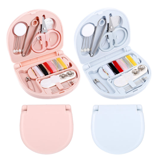LXUEJIE 2 Pack Mini Travel Sewing Set, Travel Size Emergency Sewings Kit Portable Sewing Repair Box Kit with Buttons Threads Scissors Needles Tweezers Button Pin