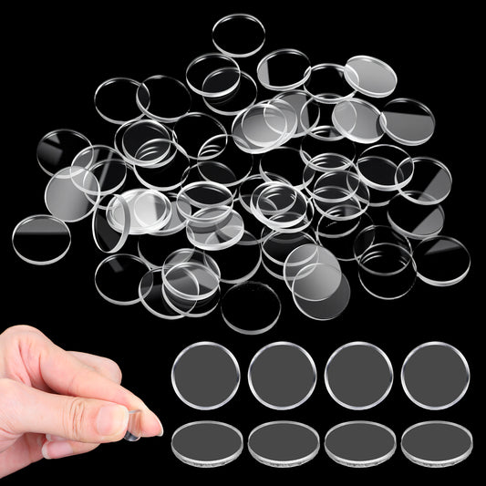 HJZHII 100PCS Glass Table Top Anti Slip Pads, Round Clear Glass Table Top Bumpers Non Adhesive Rubber Bumper Tables Grippers Glasses Protector for Glasses Tables Furniture Kitchen Cabinets