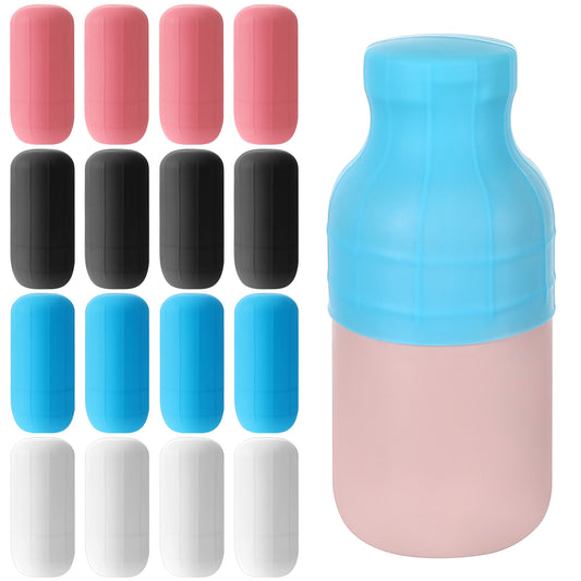 JJUNW 16 Pcs Silicone Bottle Cover, Silicone Travel Size Container Sleeves Bottle Covers, Elastic Leak Locks Sleeves Travels Accessories Fit Liquids Travel Size Bottles Toiletries