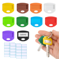 HJZHII 30 Pcs Colored Silicone Key Covers Caps, 1 Inch Key Identifiers with Labels Key Cover Protectors for Easy Organization, 10 Colors