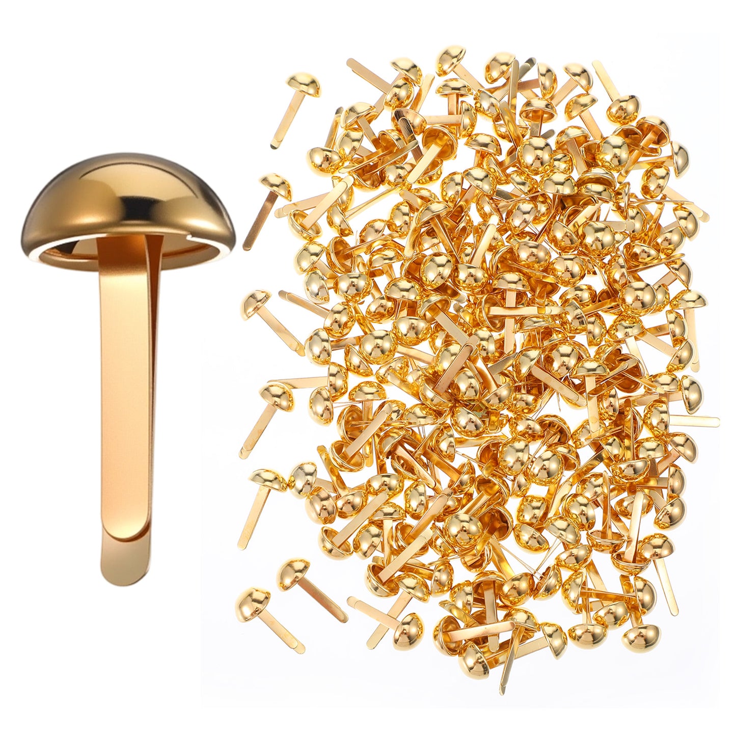 WJIAAA 200Pcs Split Pins, Round Paper Fasteners Scrapbooking Brads, Mini Round Head Metal Split Pins for Craft Art Crafting School Project Decorative Photo Stamping Scrapbooking DIY Supplies(Gold)