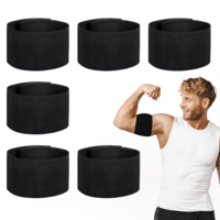 simarro 6PCS Captain Armbands, Black Elastic Protective Arm Band Adjustable Leader Armband, Team Sport Arm Badge Funeral Mourning Band Outdoor Football Basketball Volleyball Sports Accessories Coach