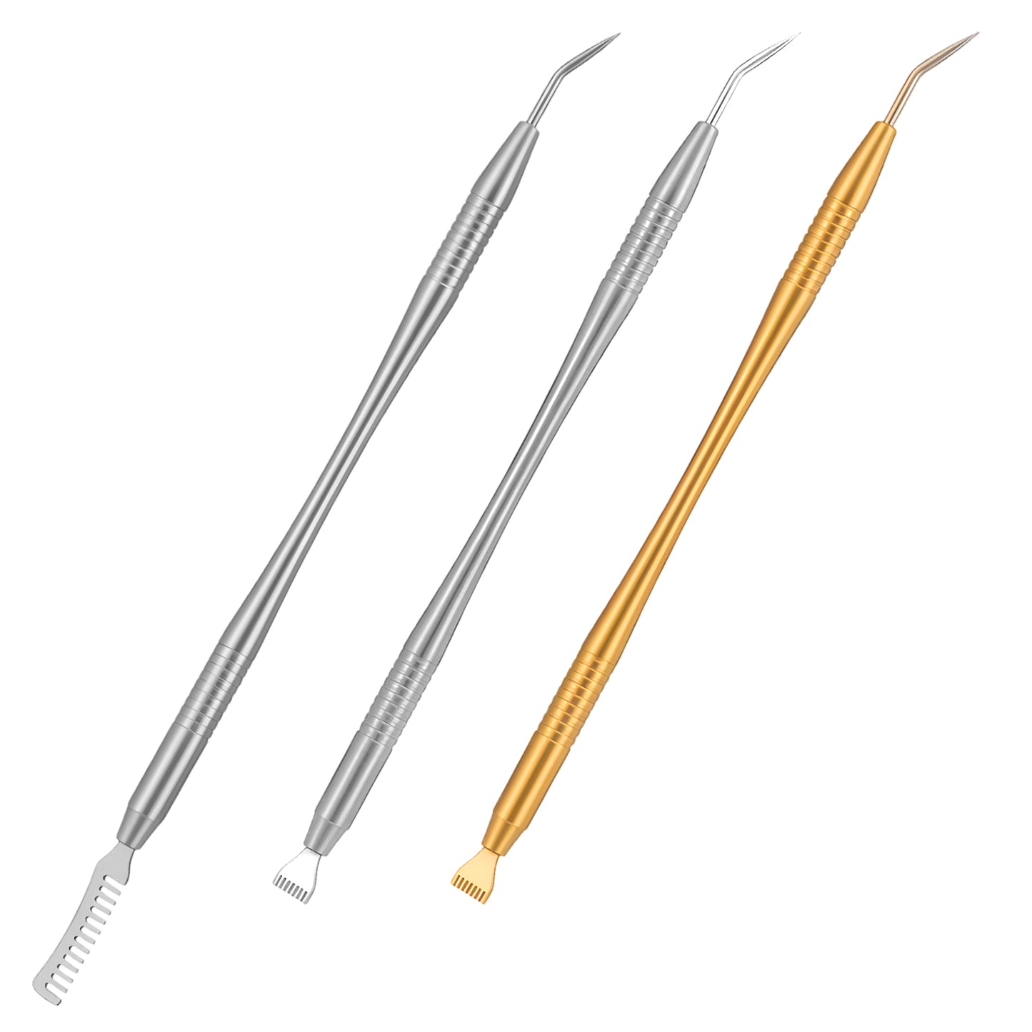 Molain 3 PCS 2 In 1 Lash Lift Tool Kit, Stainless Steel Eyelash Separator Comb Professional Lash Perm Lifting Rods eye lash separator tool for Tinting Curling Extension